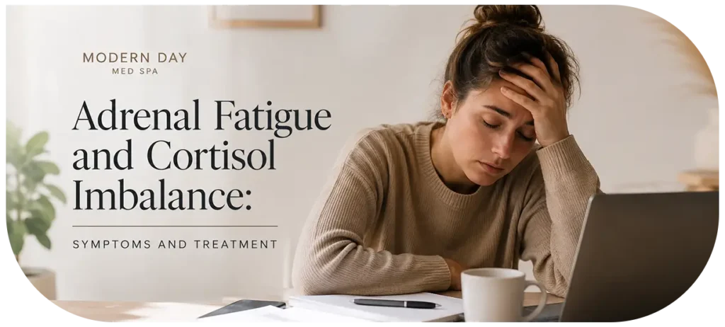 adrenal fatigue and cortisol imbalance symptoms exhausted woman