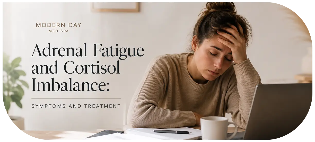 adrenal fatigue and cortisol imbalance symptoms exhausted woman