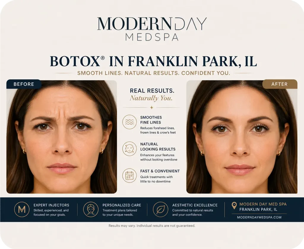 Botox Franklin Park IL before after natural results Modern Day Med Spa