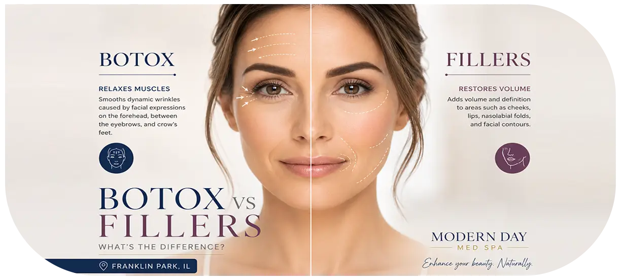 otox vs fillers difference Franklin Park IL Modern Day Med Spa