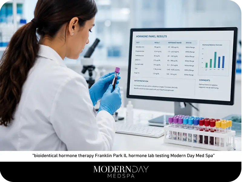 Bioidentical Hormone Therapy in Franklin Park IL hormone lab testing Modern Day Med Spa