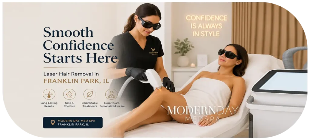 laser hair removal Franklin Park IL patient treatment Modern Day Med Spa