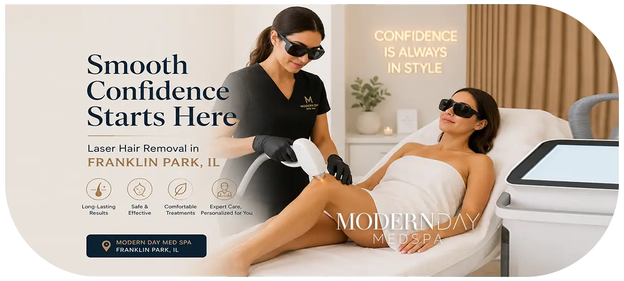 laser hair removal Franklin Park IL patient treatment Modern Day Med Spa