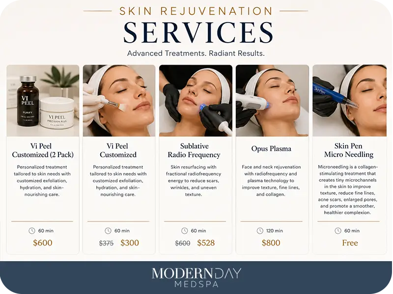 skin rejuvenation services treatments Modern Day Med Spa Franklin Park IL