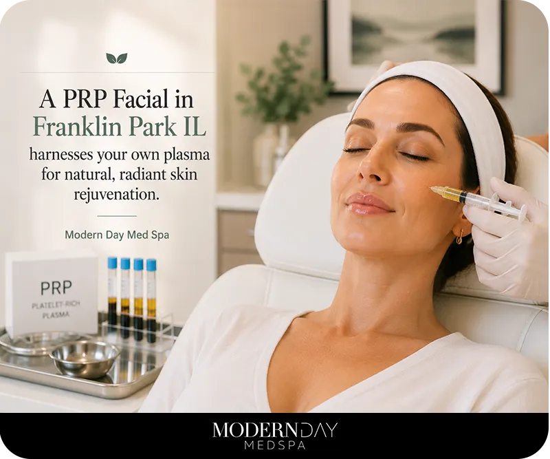 A PRP facial in Franklin Park IL harnesses your own plasma for natural