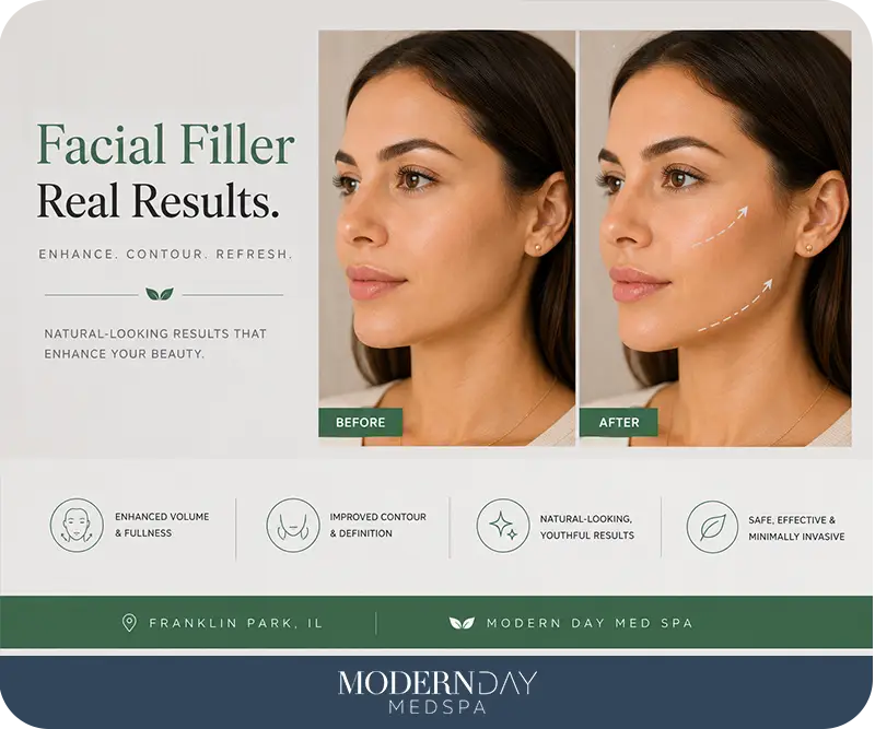 facial filler Franklin Park IL before after results Modern Day Med Spa