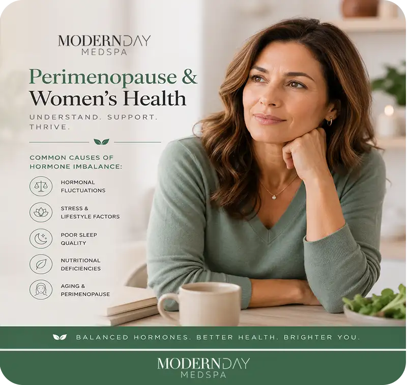 hormone imbalance signs women causes perimenopause Modern Day Med Spa Franklin Park IL