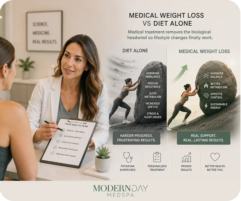 medical weight loss vs diet consultation Modern Day Med Spa Franklin Park IL
