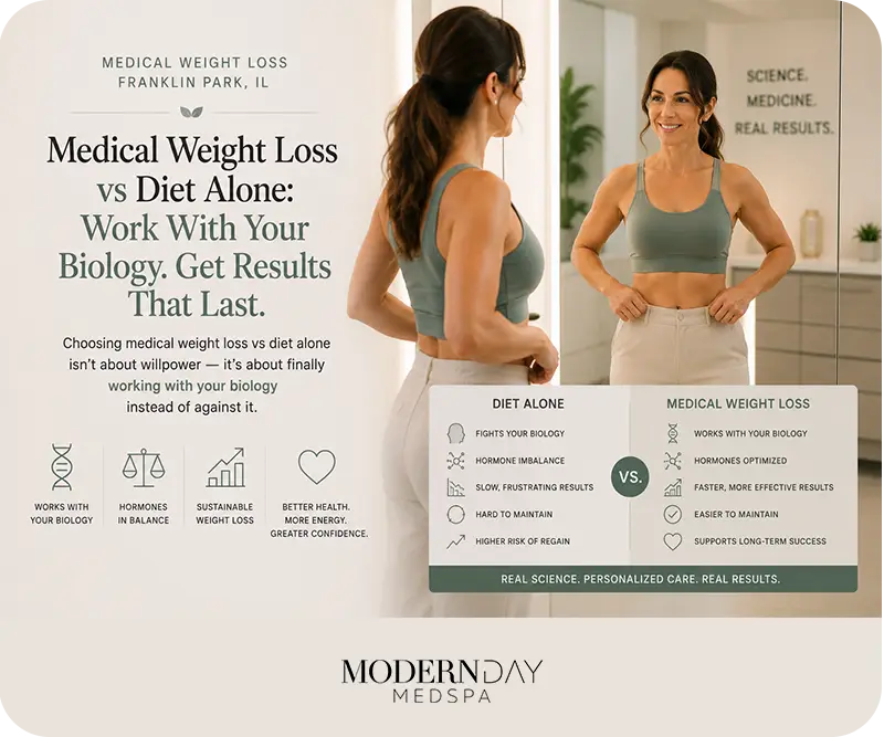 medical weight loss vs diet results Modern Day Med Spa Franklin Park IL