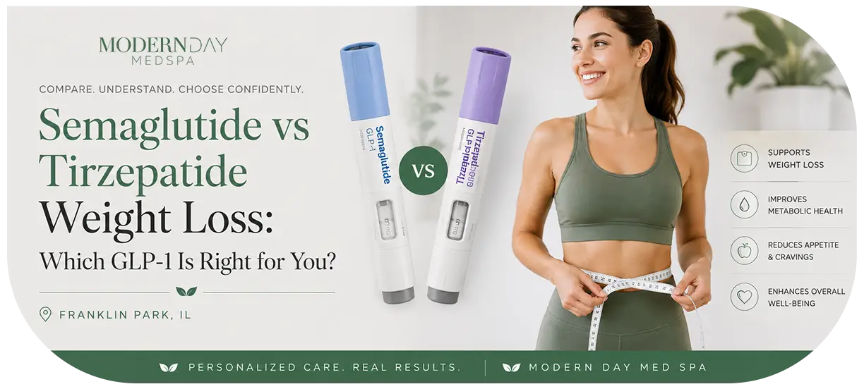 semaglutide vs tirzepatide weight loss Franklin Park IL Modern Day Med Spa