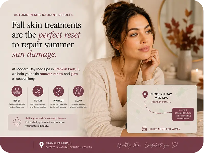 fall skin treatments repair summer sun damage Modern Day Med Spa Franklin Park IL